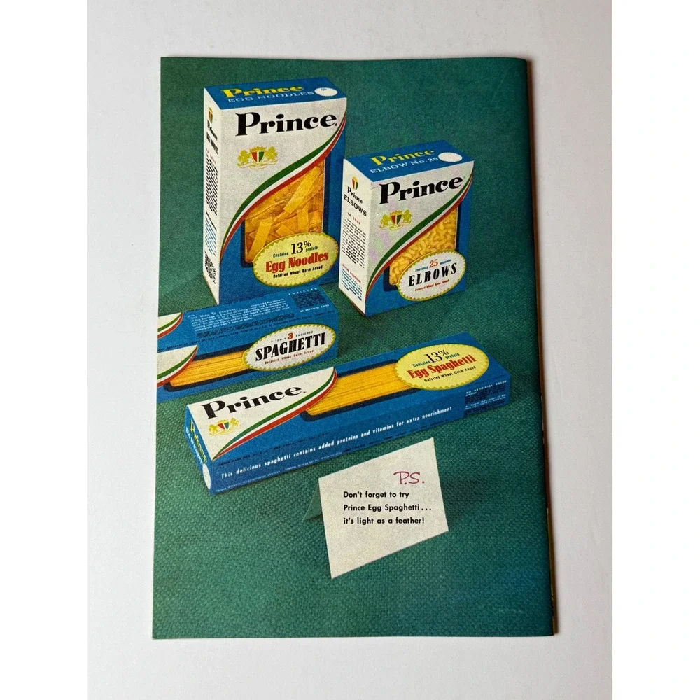 Vintage Prince‎ Italian Cookbook Mid-Century Pasta Recipe Booklet Advertising